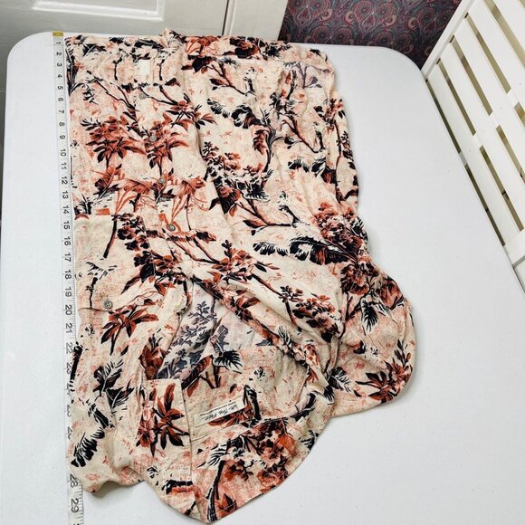 Free People It's‎ A Vibe Hawaiian Shirt Womens M Oversized Relaxed Summer Top - Picture 9 of 10